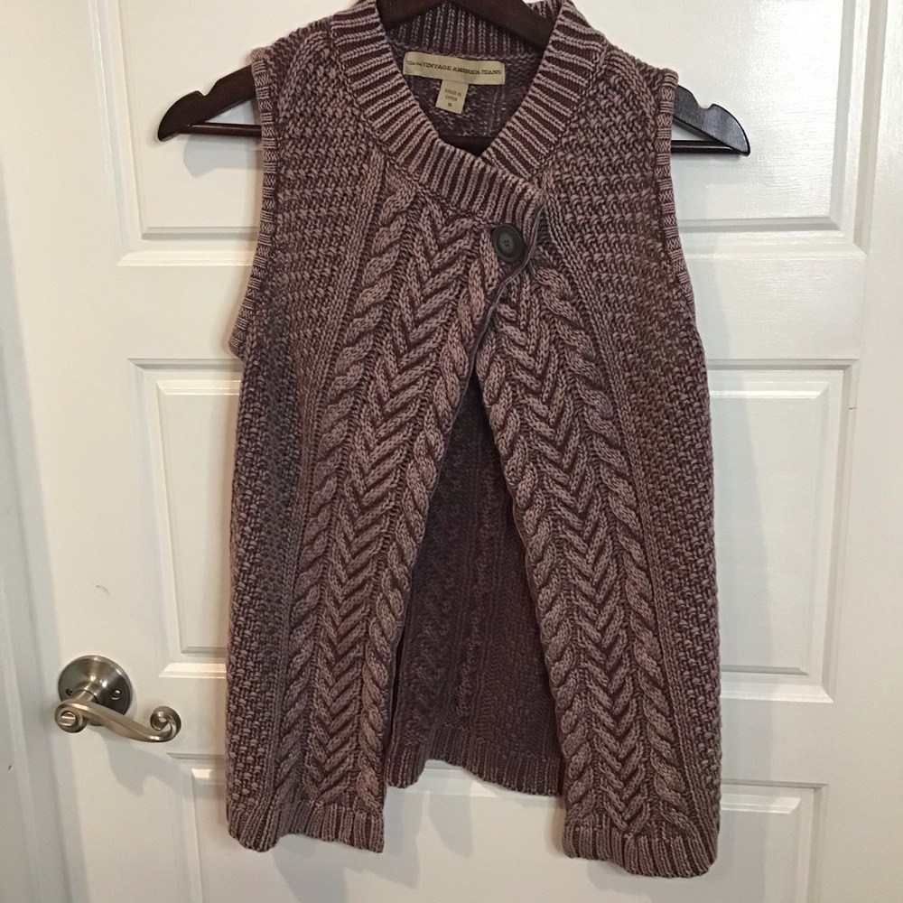 Nine West Vintage America Jeans Knit Vest  Sz S